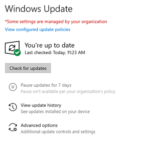 Windows 10 managed updates