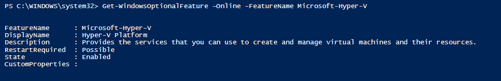 PowerShell check if Hyper-V is enabled