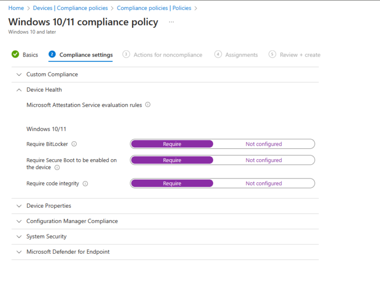 Configure Your Compliance Policy Within Intune